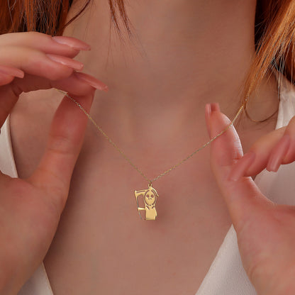 Silver or Gold Cute Angel of Death Jewelry, Grim Reaper Earrings, Azrael Jewelry, Halloween Gifts For Her, Christmas Gifts, Gothic Jewelry