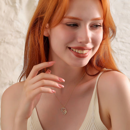 Halloween 925 Sterling Silver Necklace, Gold Plated, Custom Goth Jewelry