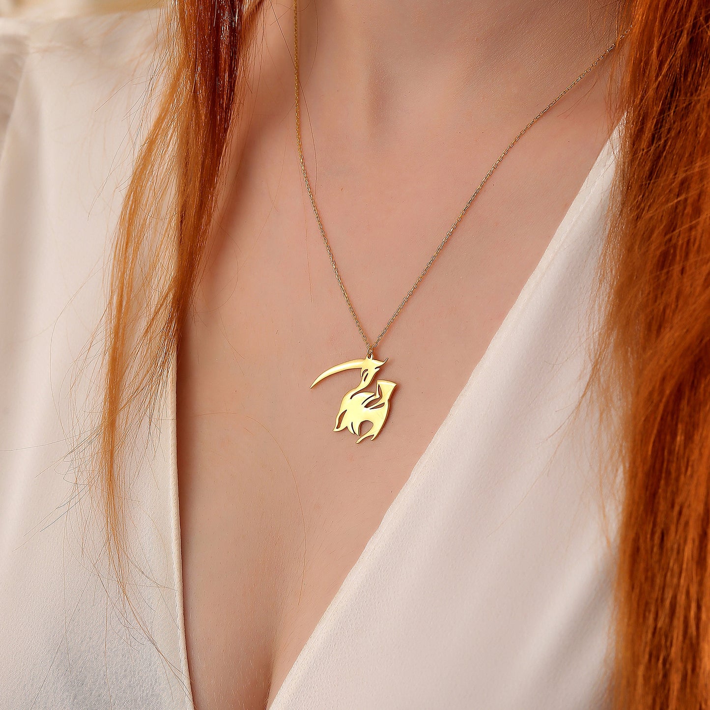 Grim Reaper Necklace: Sterling Silver Azrael Pendant, Goth Halloween Jewelry