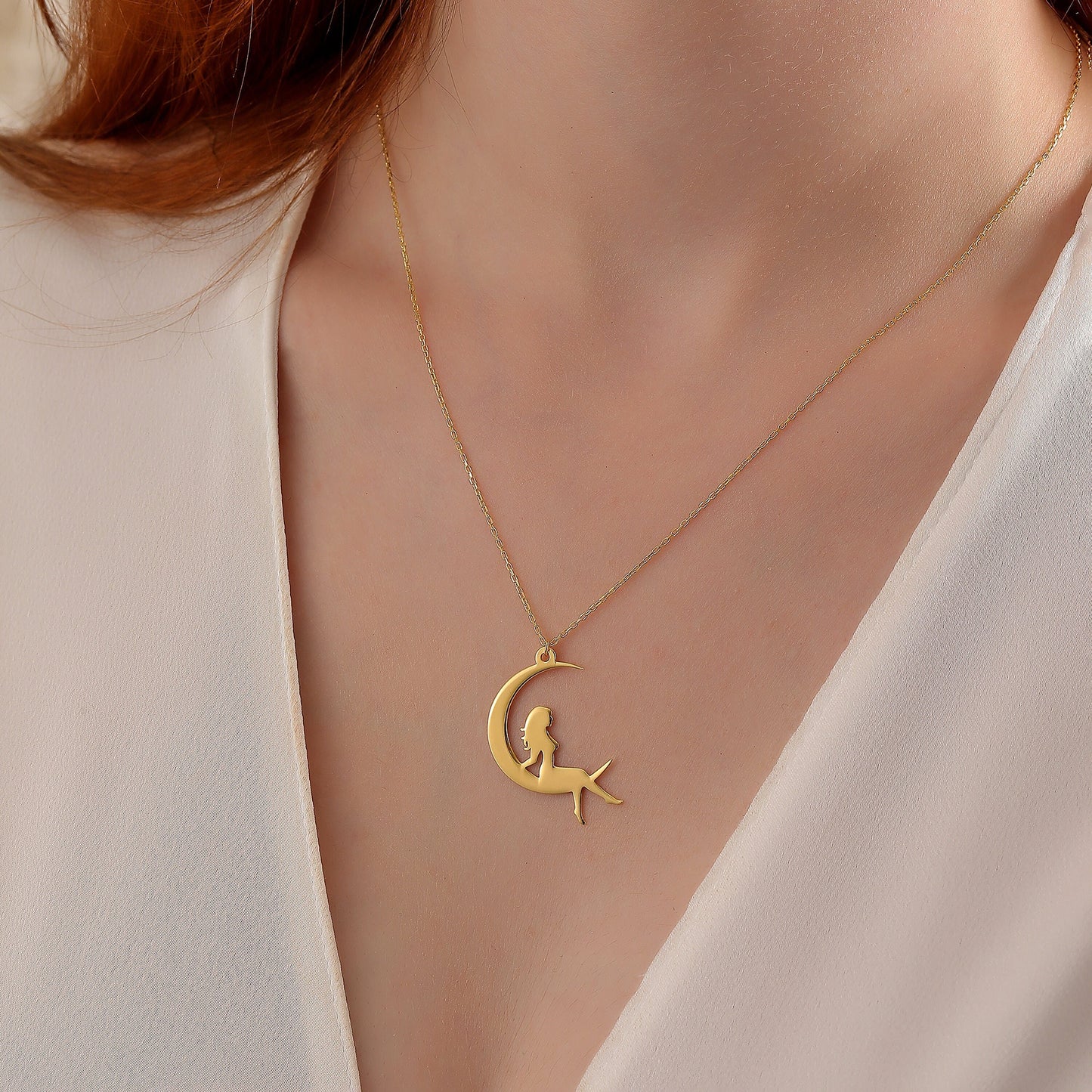 Sterling Silver Fairymoon Necklace: Japanese Y2K Pendant