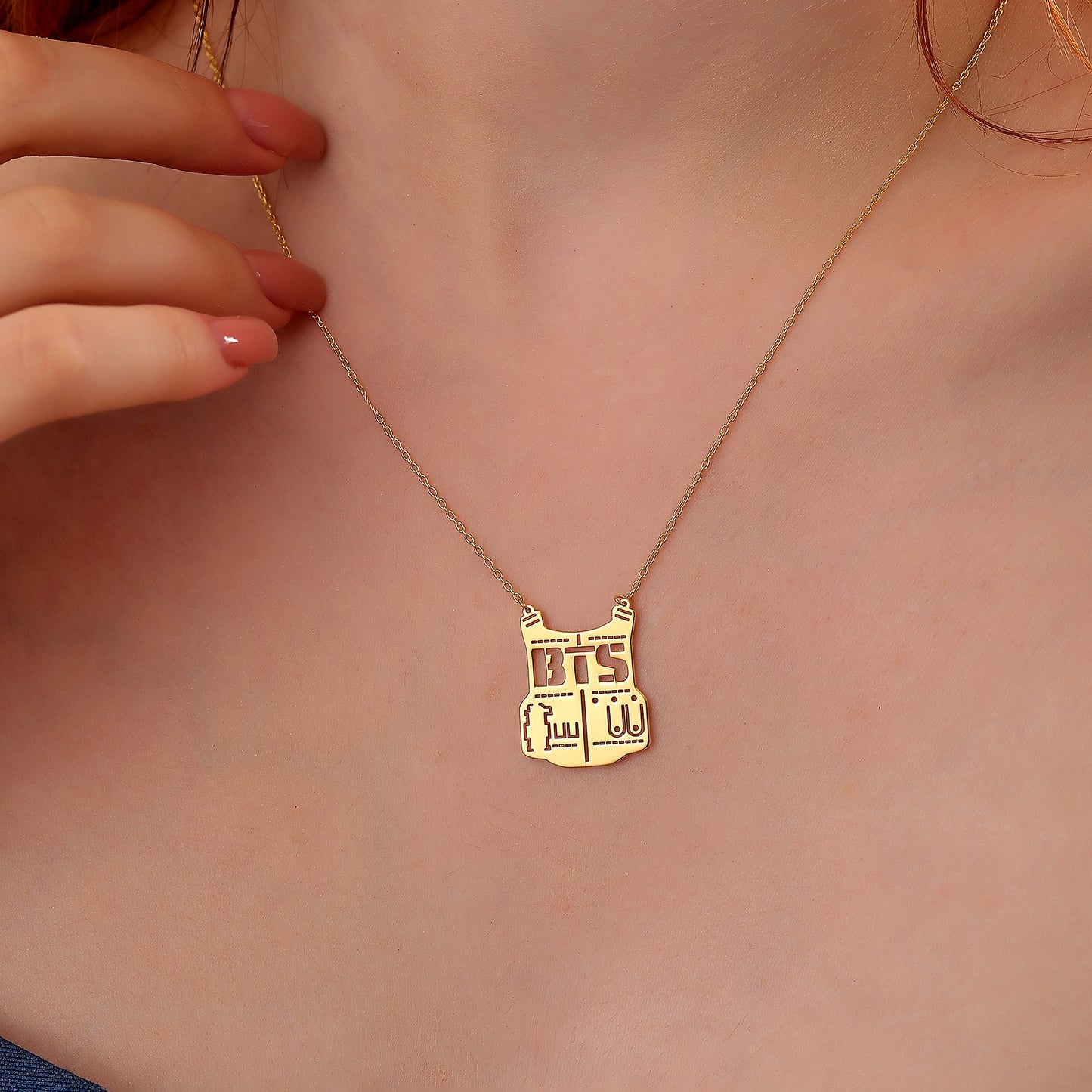 BTS Army Necklace: Minimalist Kpop Jewelry, Silver or 14K Gold