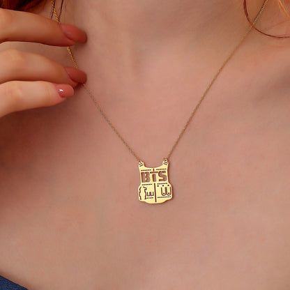 BTS Army Necklace: Minimalist Kpop Jewelry, Silver or 14K Gold