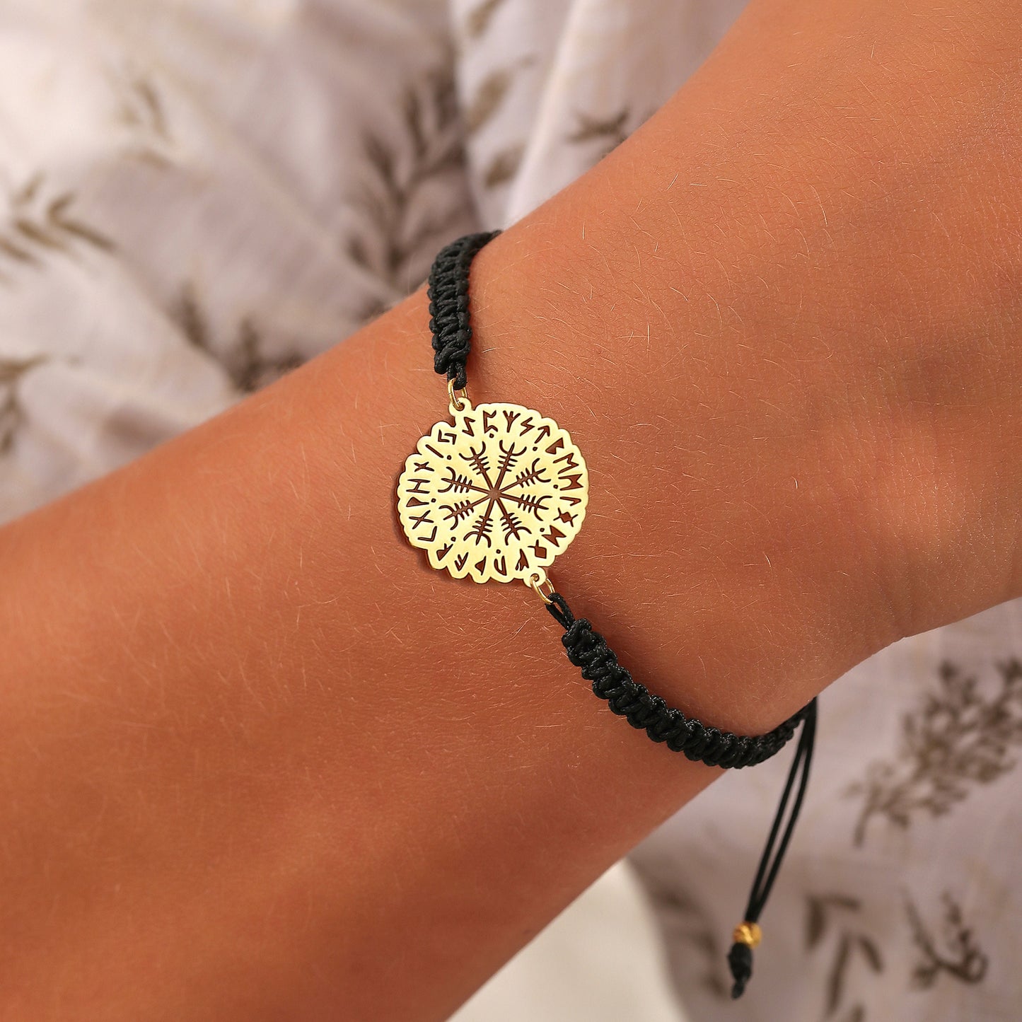 Helm of Awe Necklace: Sterling Silver or 14K Solid Gold Viking Aegishjalmr Amulet