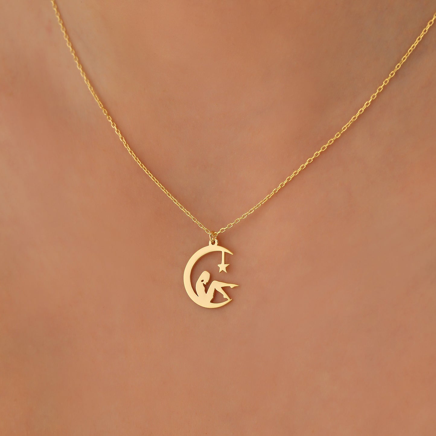 Sterling Silver Fairymoon Necklace: Japanese Y2K Pendant