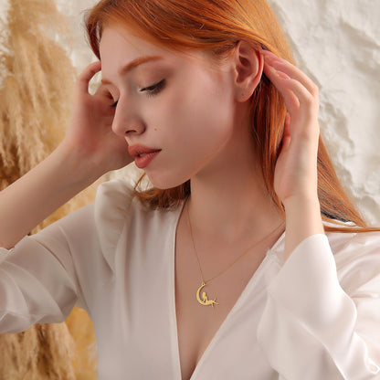 Sterling Silver Fairymoon Necklace: Japanese Y2K Pendant