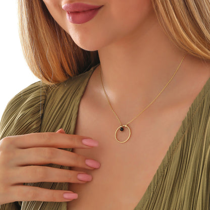 Sterling Silver Beaded Ring Necklace: Minimalist Pendant