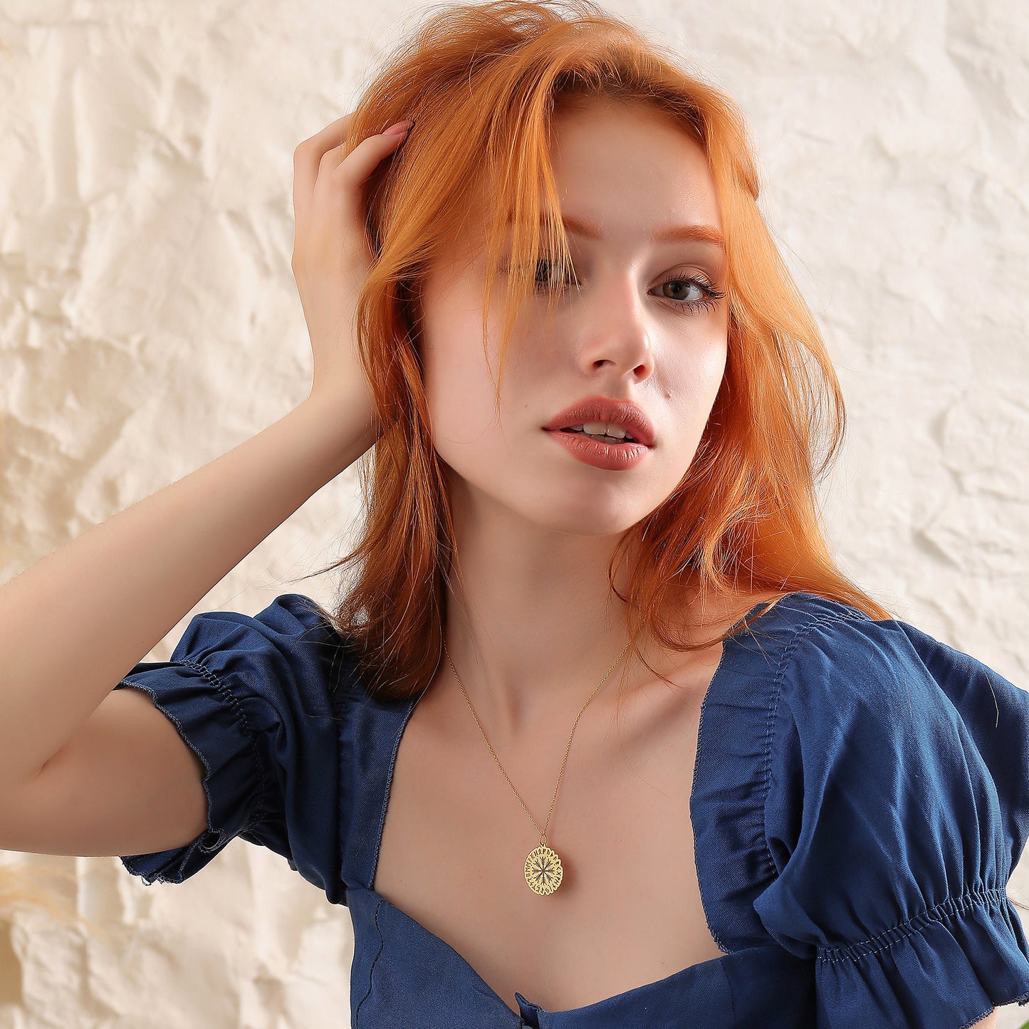 Helm of Awe Necklace: Sterling Silver or 14K Solid Gold Viking Aegishjalmr Amulet