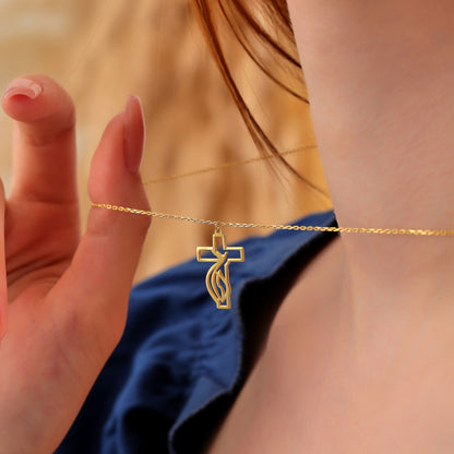 Dainty Cross Necklace: 925 Sterling Silver or 14K Gold Crucifix