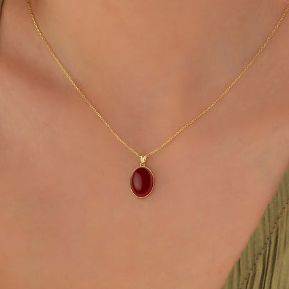 Dainty Gemstone Necklace: 925 Sterling Silver, Carnelian, Turquoise, Rose Quartz