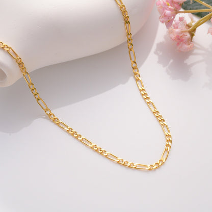 Gold Plated Sterling Silver Figaro Chain Necklace or Bracelet