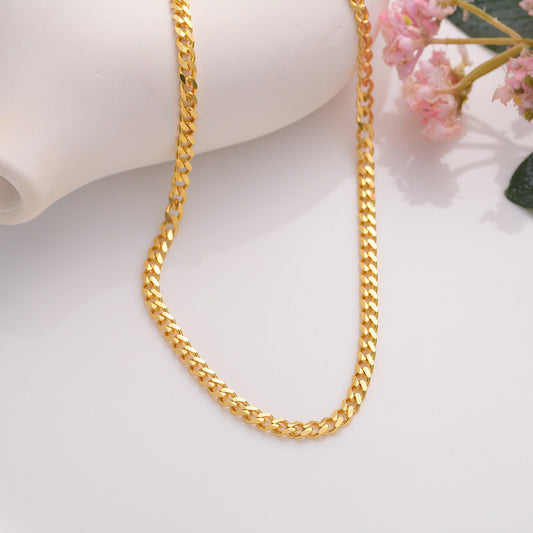 14K Gold Plated Sterling Silver Chain Necklace: Curb, Cuban, Figaro