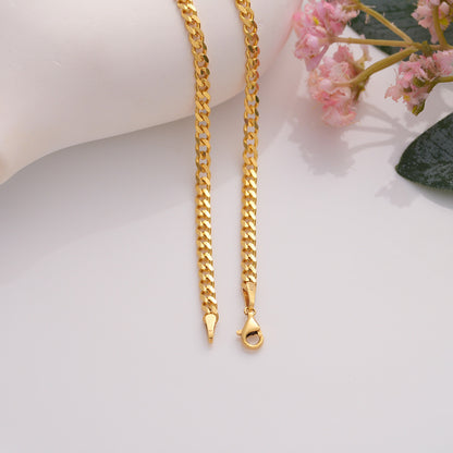 14K Gold Plated Sterling Silver Chain Necklace: Curb, Cuban, Figaro