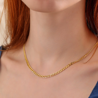 14K Gold Plated Sterling Silver Chain Necklace: Curb, Cuban, Figaro