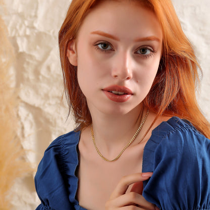 14K Gold Plated Sterling Silver Chain Necklace: Curb, Cuban, Figaro