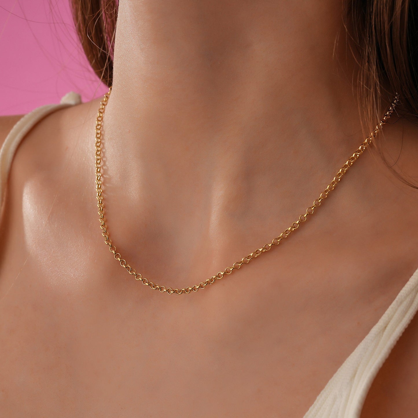 14K Gold Plated Sterling Silver Chain Necklace: Various Styles