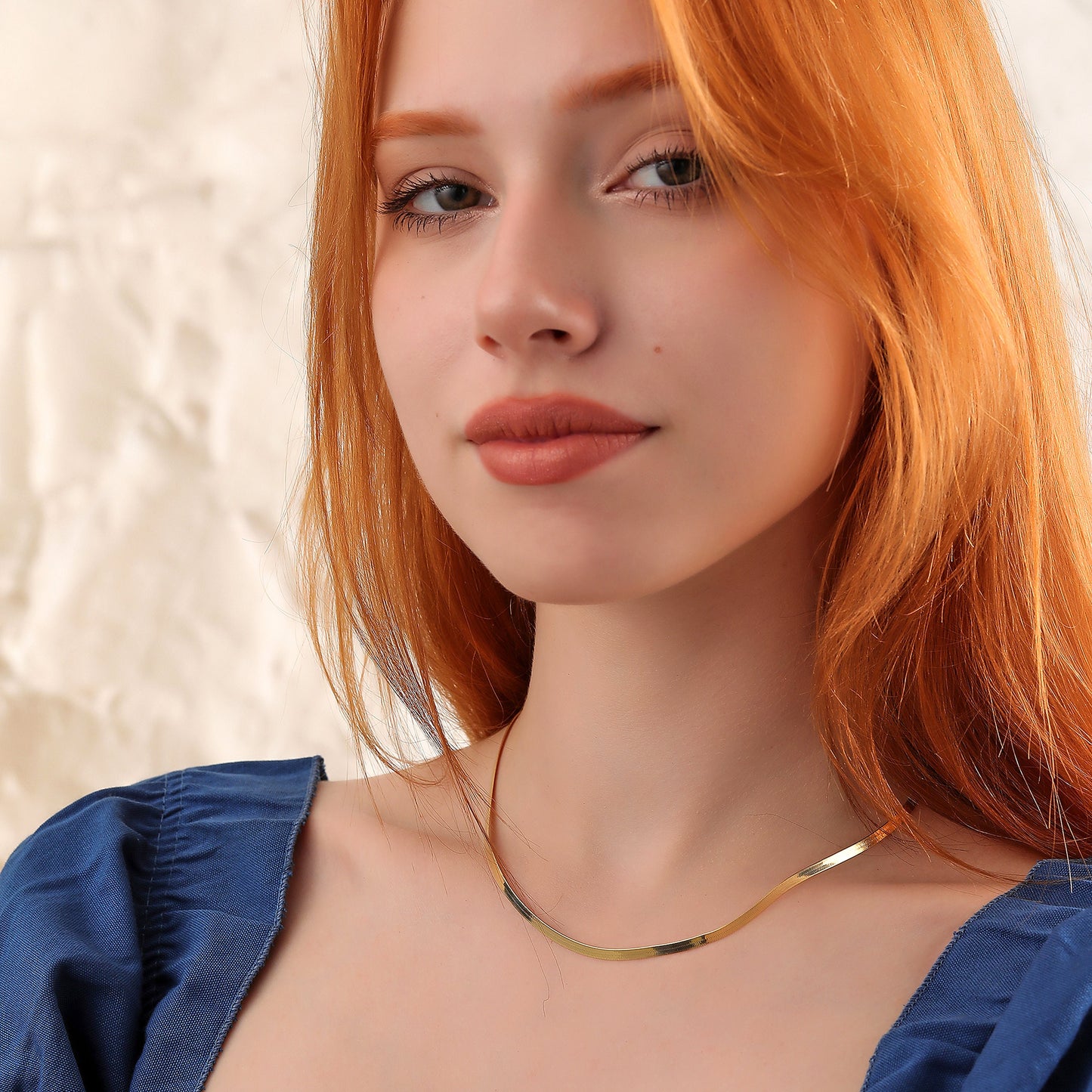 Dainty Twist Herringbone Chain Necklace: 14k Gold Plated 925 Silver