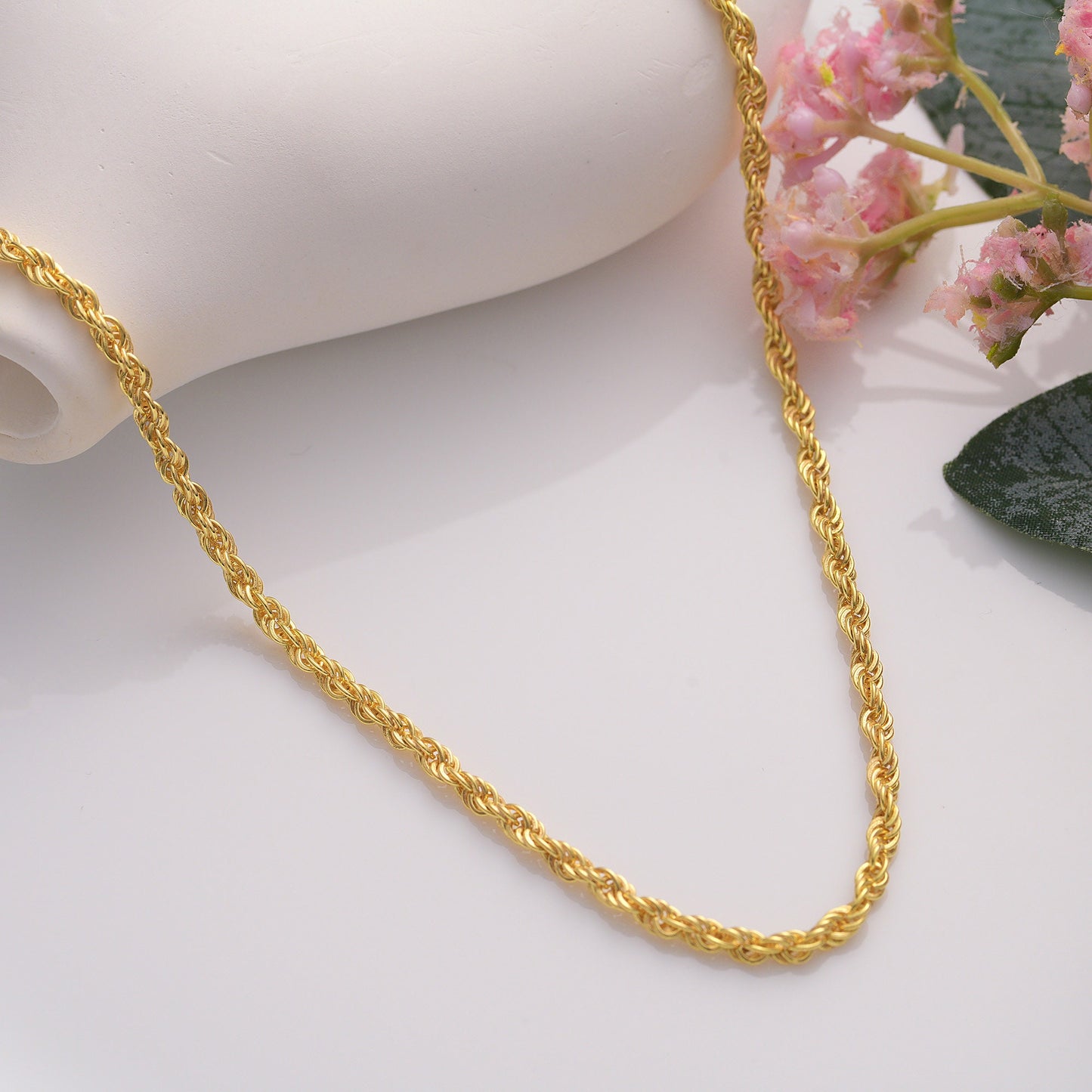 14K Gold Plated Sterling Silver Chain Necklace: Rope, Singapore, Curb & More