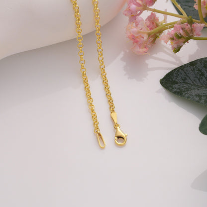 14K Gold Plated Sterling Silver Chain Necklace: Various Styles