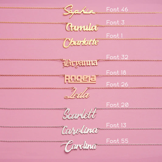 Personalized Name Necklace: Sterling Silver Nameplate Pendant