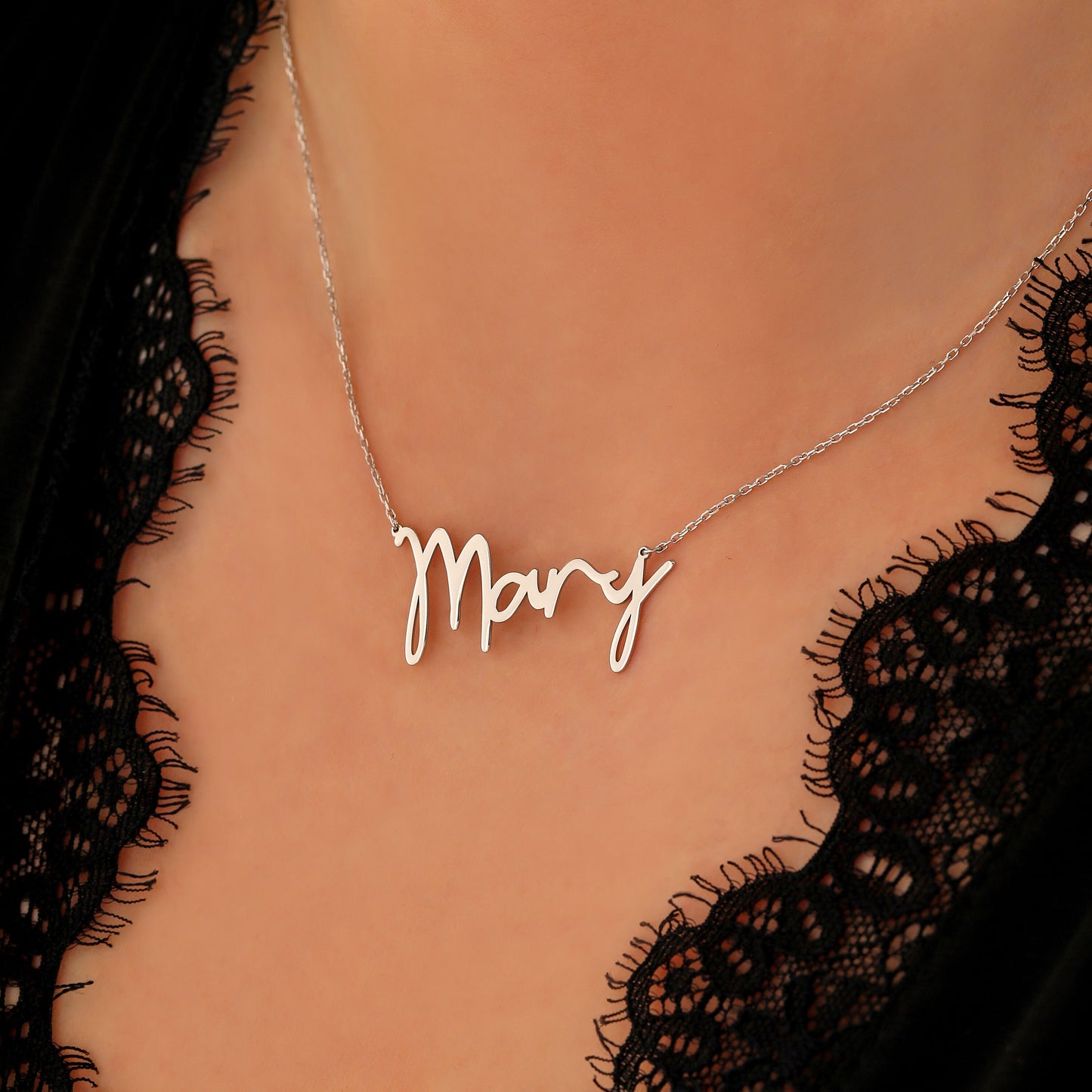 Personalized Name Necklace: Sterling Silver or Gold Custom Nameplate