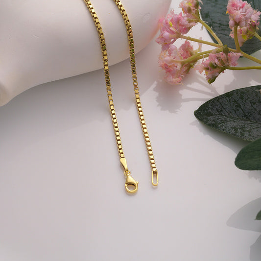 Gold-Plated Brass Chain Necklace: Box, Curb, Cuban & More