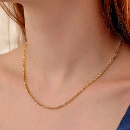 14K Gold Plated Sterling Silver Chain Necklace: Various Styles