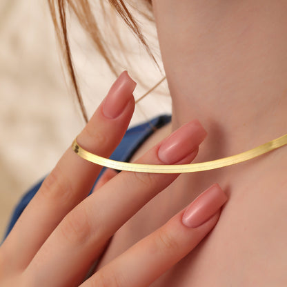 Dainty Twist Herringbone Chain Necklace: 14k Gold Plated 925 Silver