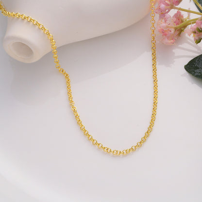14K Gold Plated Sterling Silver Chain Necklace: Various Styles