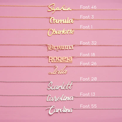 Personalized Name Necklace: Sterling Silver or 14K Gold Custom Nameplate