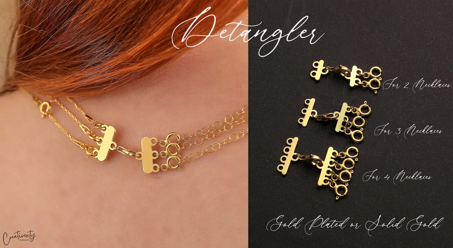 Sterling Silver Necklace Extender: Rose, White, Yellow Gold Chain Prolonger