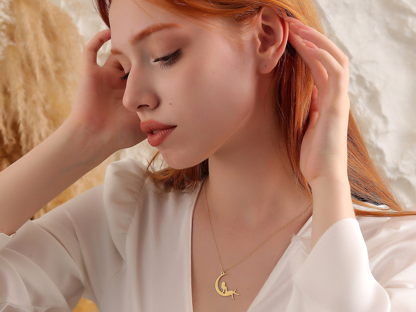 Fairy Necklace: Silver or Gold Tinkerbell Pendant (Yellow / Rose / White)