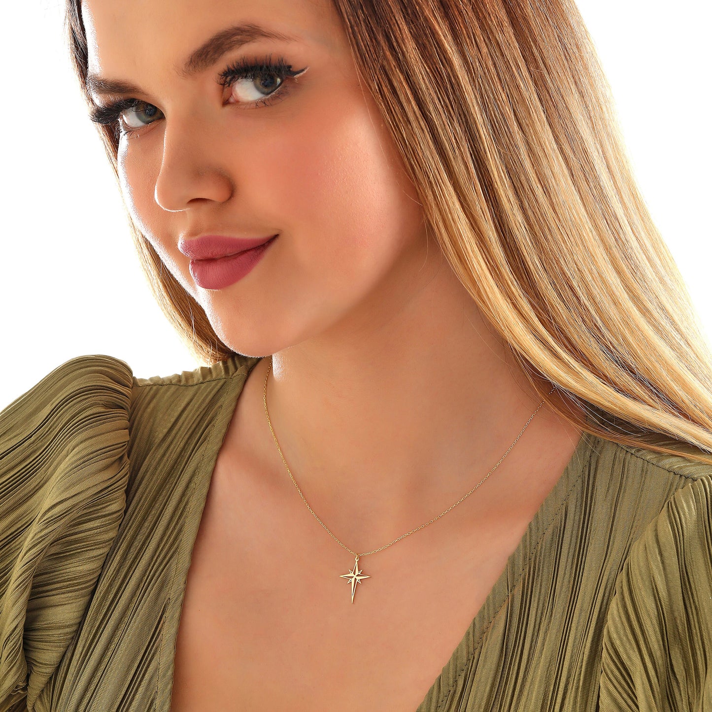 Fidget Spinner North Star Necklace: 14K Gold or Sterling Silver Emotional Support Jewelry