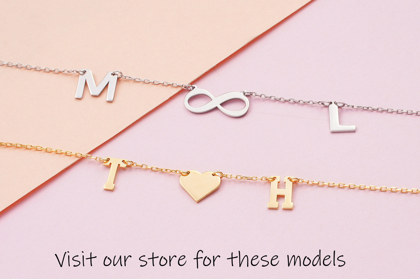 Personalized Birthstone Initial Necklace: Sterling Silver Family Jewelry