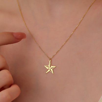 Sterling Silver Star Necklace: Celestial Jewelry, Polaris Pendant