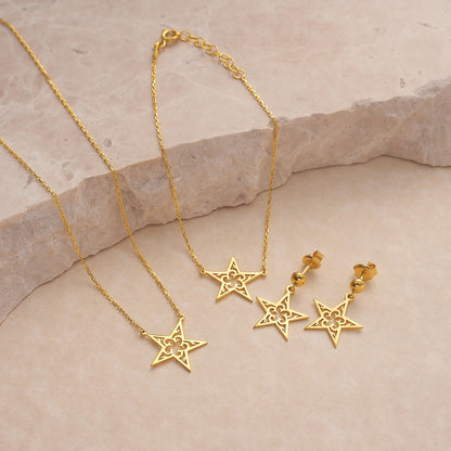 Sterling Silver Star Jewelry – Necklace, Bracelet, Earrings or Full Set