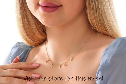 Personalized Birthstone Initial Necklace: Sterling Silver Family Jewelry