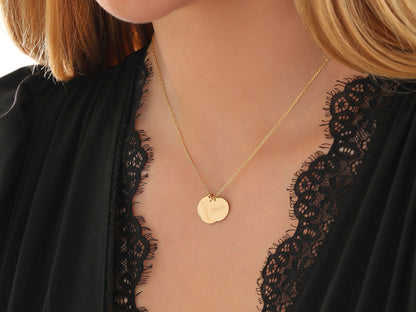 Personalized Gold Disc Necklace: Sterling Silver Monogram Tag Jewelry