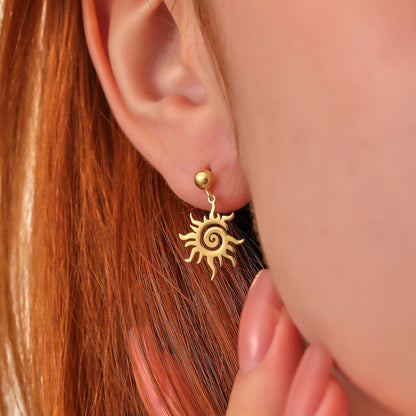Sunburst Earrings: Sterling Silver or 14K Gold Celestial Jewelry