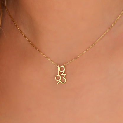 Personalized Number Necklace: Sterling Silver Lucky Date Pendant