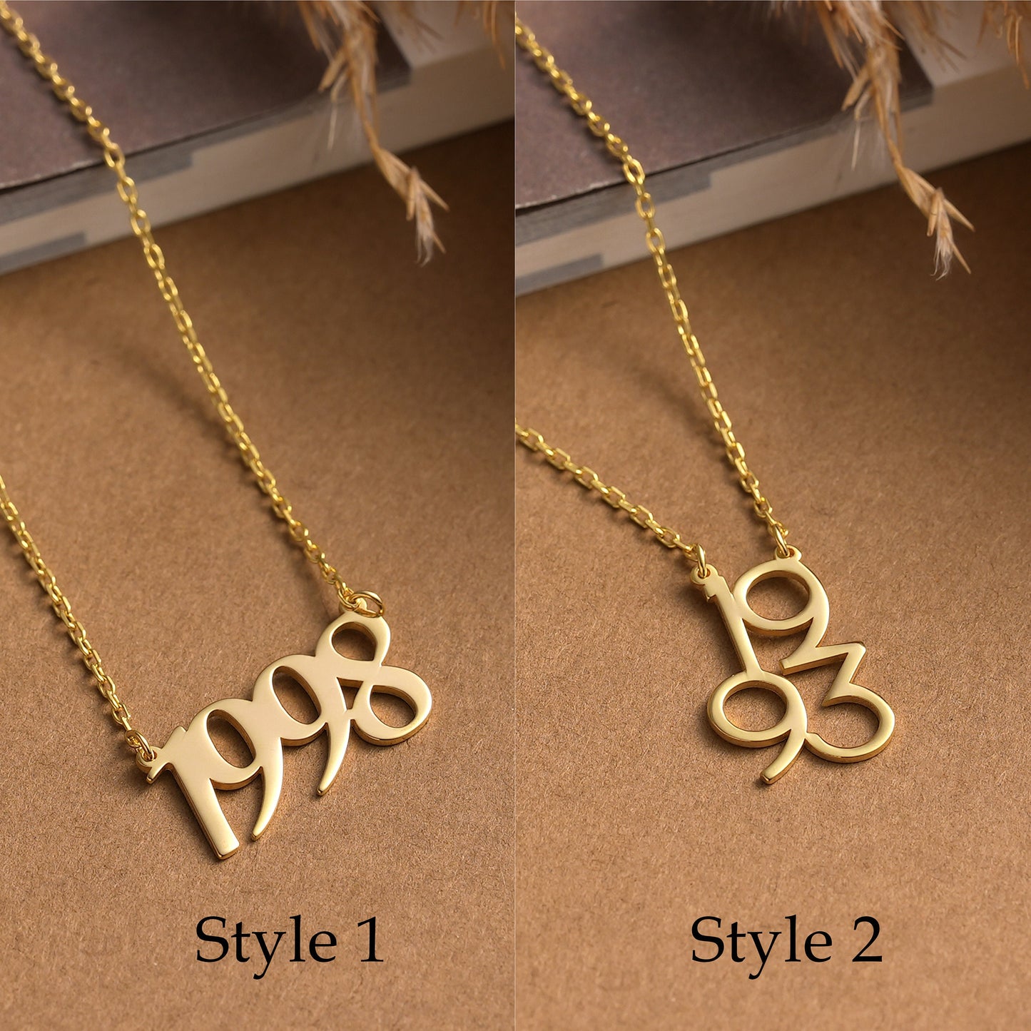 Personalized Number Necklace: Sterling Silver Lucky Date Pendant