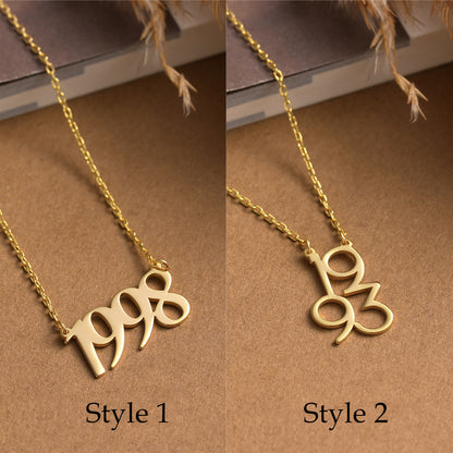 Personalized Number Necklace: Sterling Silver Lucky Date Pendant
