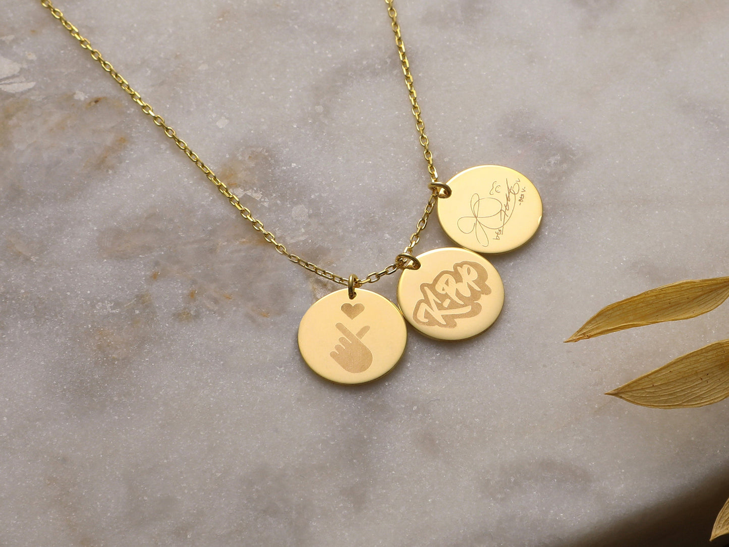 Personalized Gold Disc Necklace: Sterling Silver Monogram Tag Jewelry