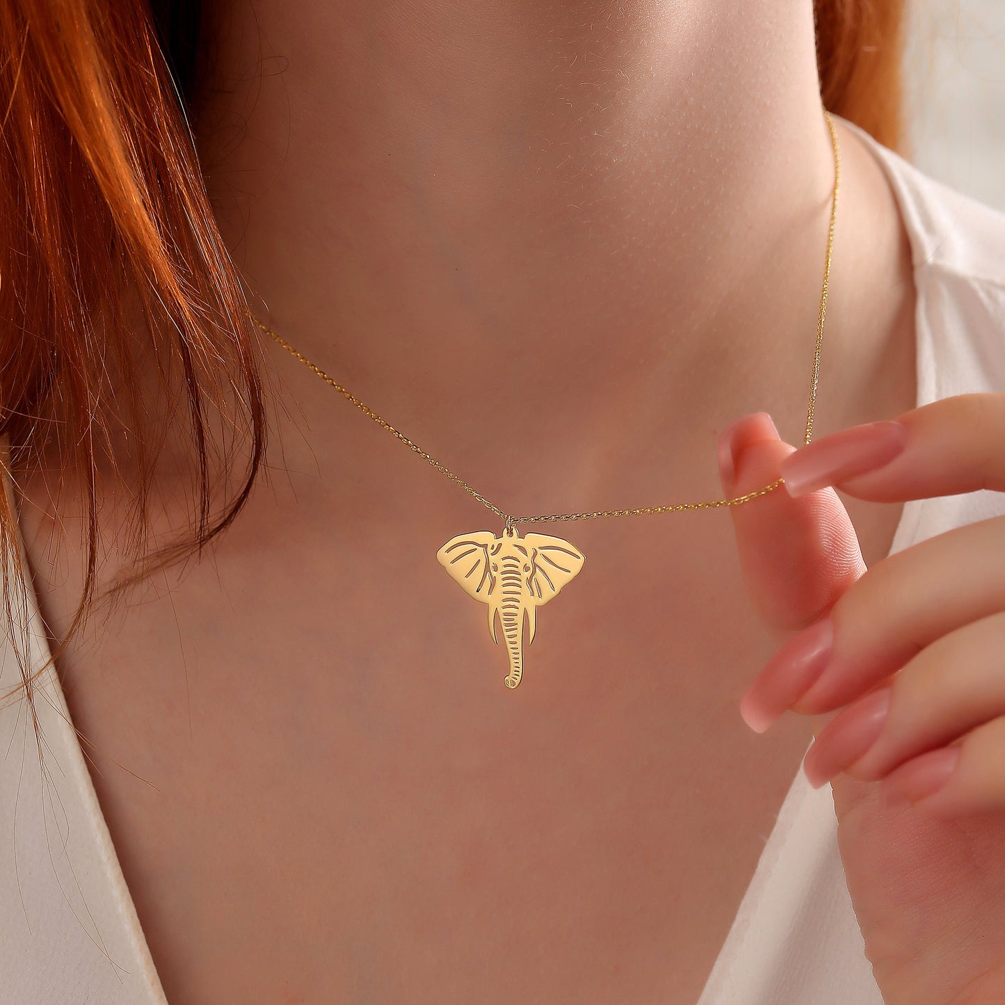 Sterling Silver Elephant Pendant Necklace: Dainty Animal Jewelry