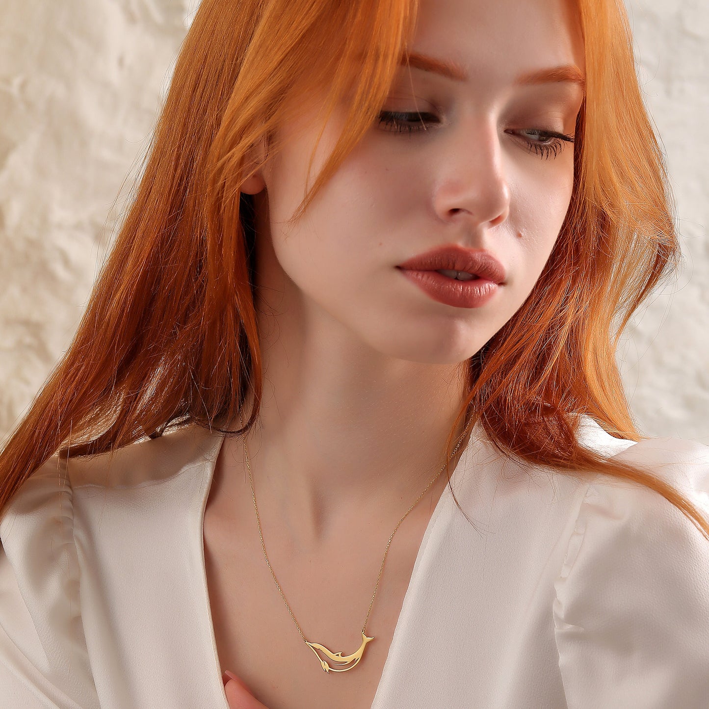 Dainty Dolphin Necklace: Silver or Gold  (Yellow / Rose / White)