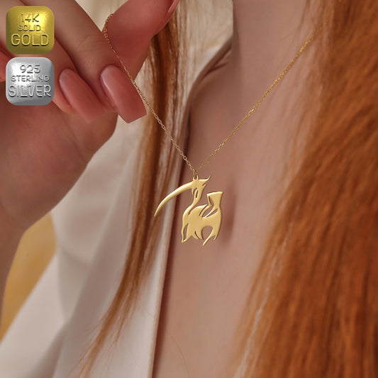 Grim Reaper Necklace: Sterling Silver Azrael Pendant, Goth Halloween Jewelry