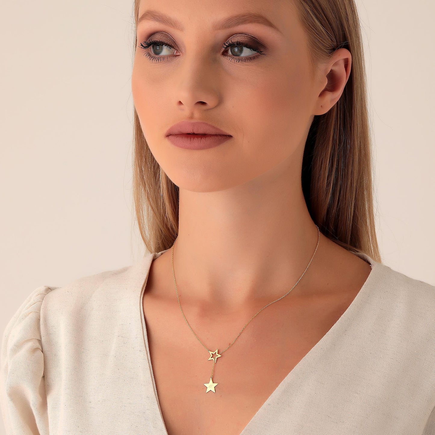 Personalized Lariat Necklace: Sterling Silver Initial Heart, 14K Gold Gift