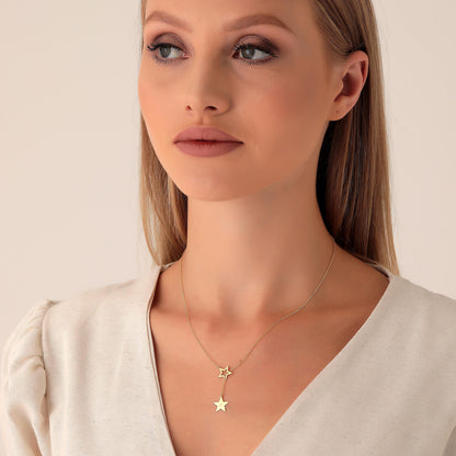 Personalized Lariat Necklace: Sterling Silver Initial Heart, 14K Gold Gift