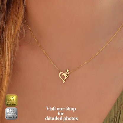 Dainty Trumpet Necklace: Sterling Silver or Solid Gold Musical Jewelry