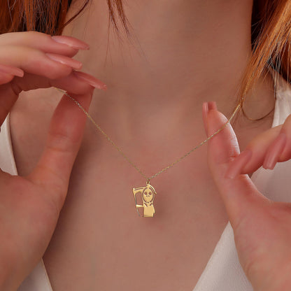 Mini Grim Reaper Necklace | 14K Gold or Sterling Silver, Gothic Halloween