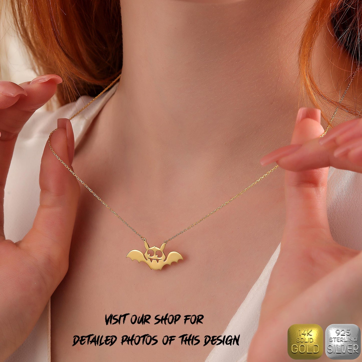 Fallen Angel Necklace: Gothic Halloween Jewelry, Sterling Silver or 14K Gold